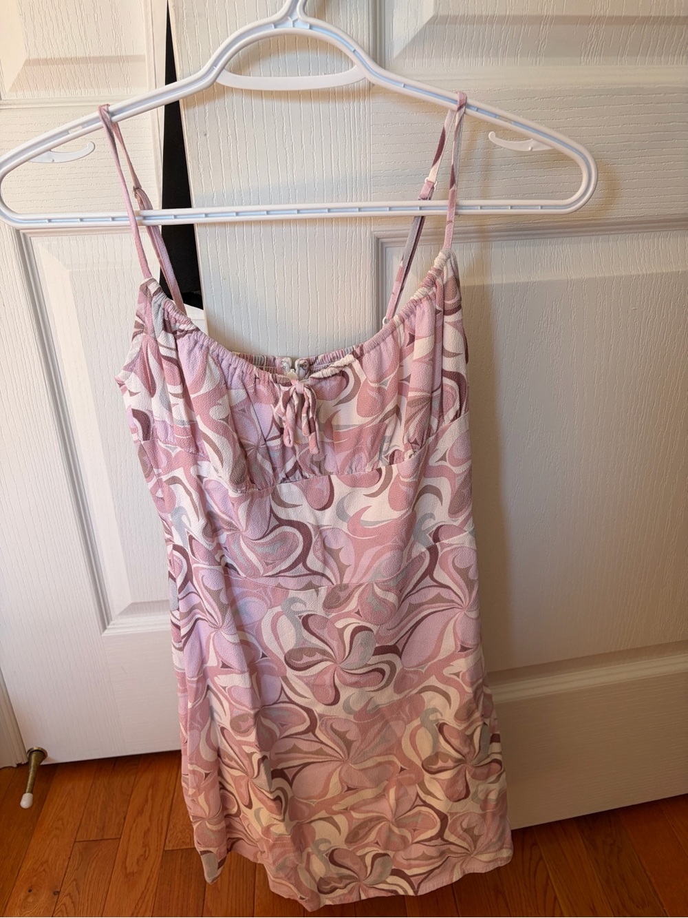 Aritzia Pink & Cream Swirl Satin Chemise
